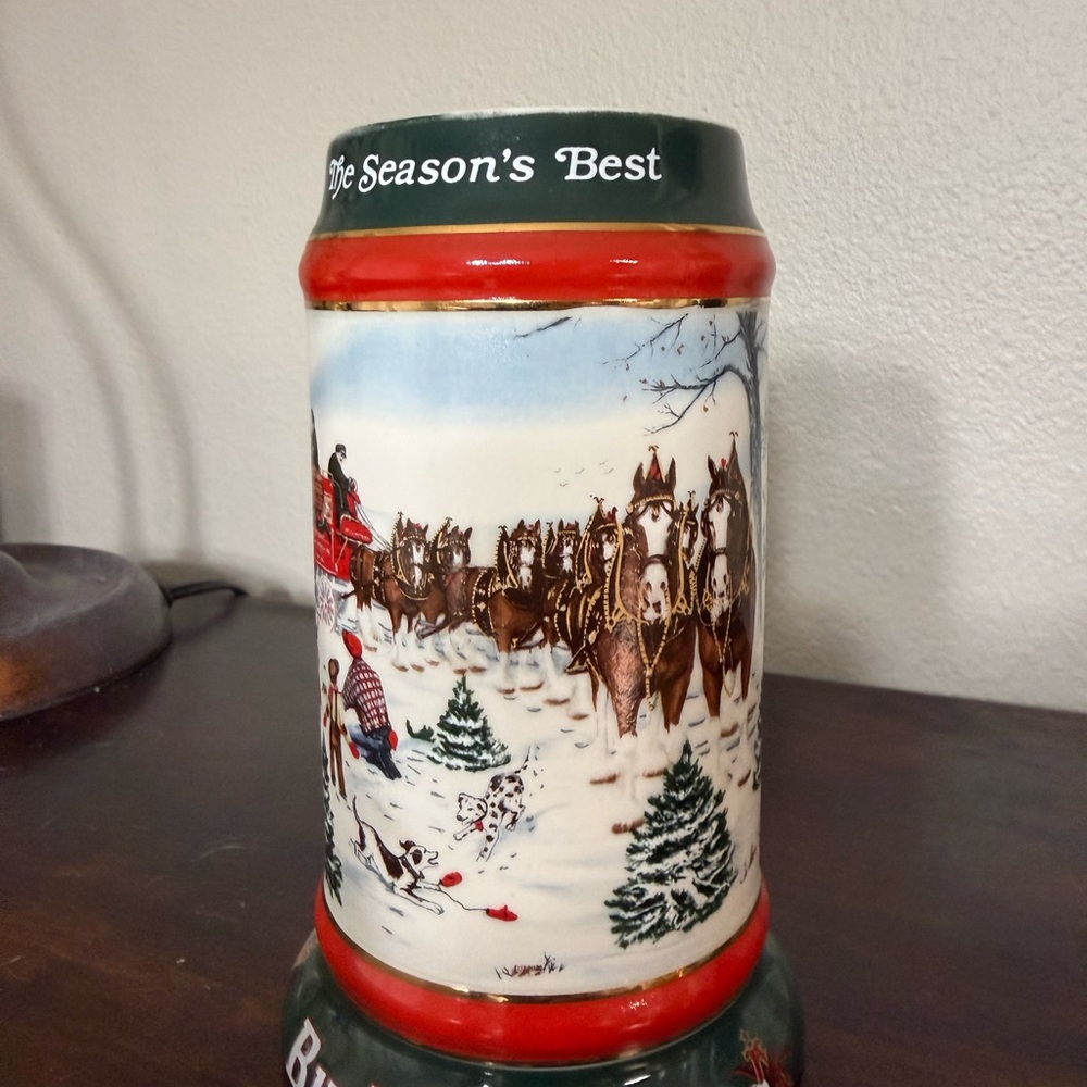 1991 Budweiser Holiday Stein “Collector's Series" titled "The Season's Best - Picture 2 of 5